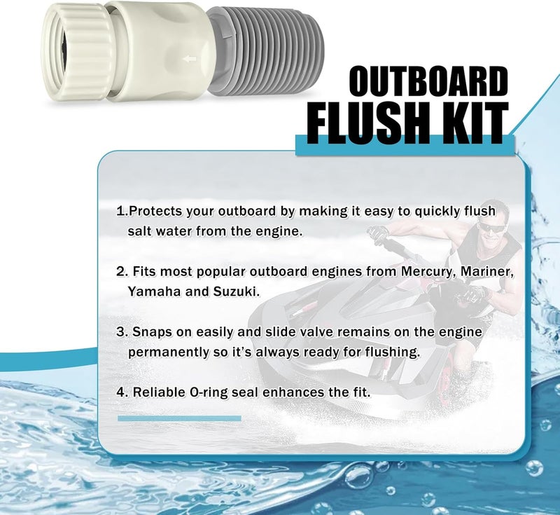 Brass hunter Outboard Flush Kit for Mercury, Mariner, Yamaha and Suzuki Outboard Engines - Image 2